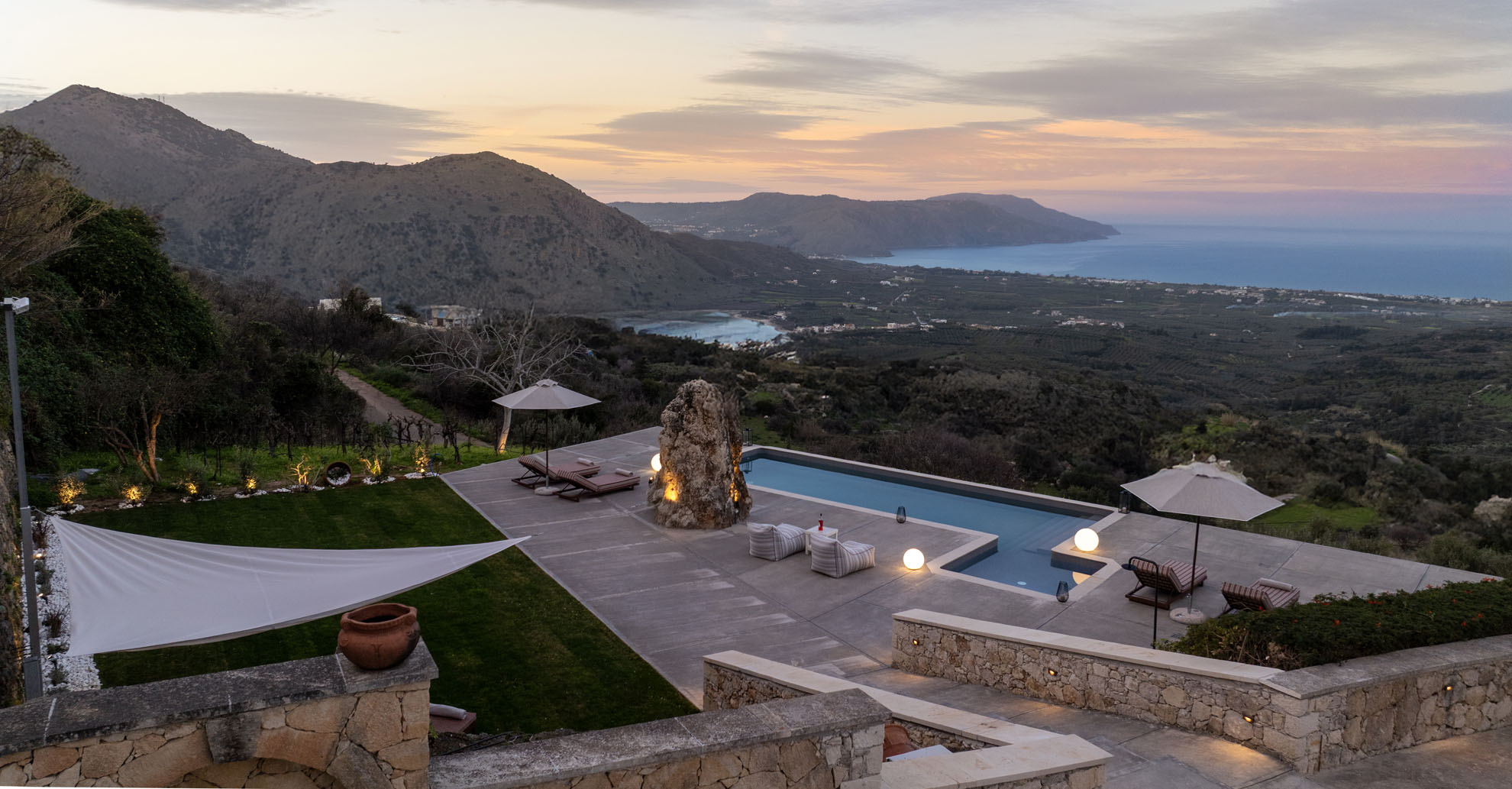 Thea Villas exterior aerial view